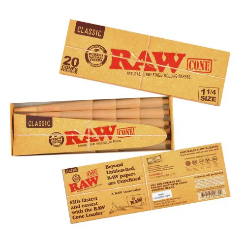 Load image into Gallery viewer, Buy RAW Classic - 1 1/4 Size Cones (Pack of 20) on Slimjim India
