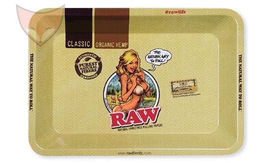 Load image into Gallery viewer, RAW Girl Metal Rolling Tray Rolling Tray RAW Mini 
