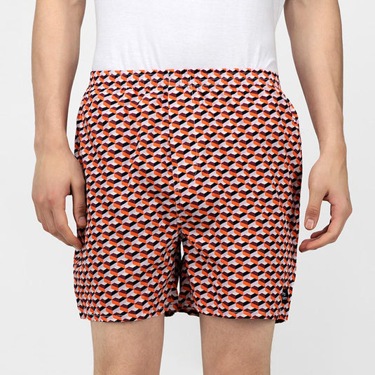 Red Geometric Pattern Boxers Boxers Whats's Down 