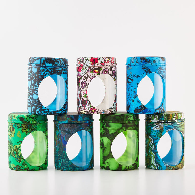 Load image into Gallery viewer, Buy Silicone &amp; Glass Stash Jar Storage Jars | Slimjim India
