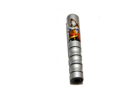 Silver Shiva - Clay Chillum(6 Inches) Paraphernalia Chile Pipes 