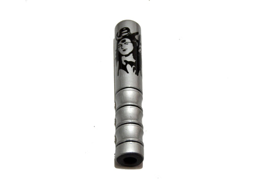 Silver Wild West - Clay Chillum(6 Inches) Paraphernalia Chile Pipes 