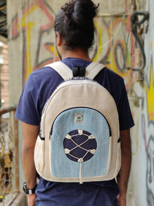 THC Hemp Blue Braided Backpack Bags Himalayan Hemp 