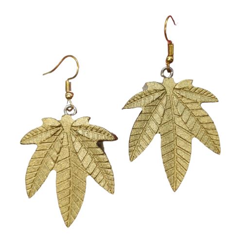 Buy The Leaf Earrings earrings Golden | Slimjim India