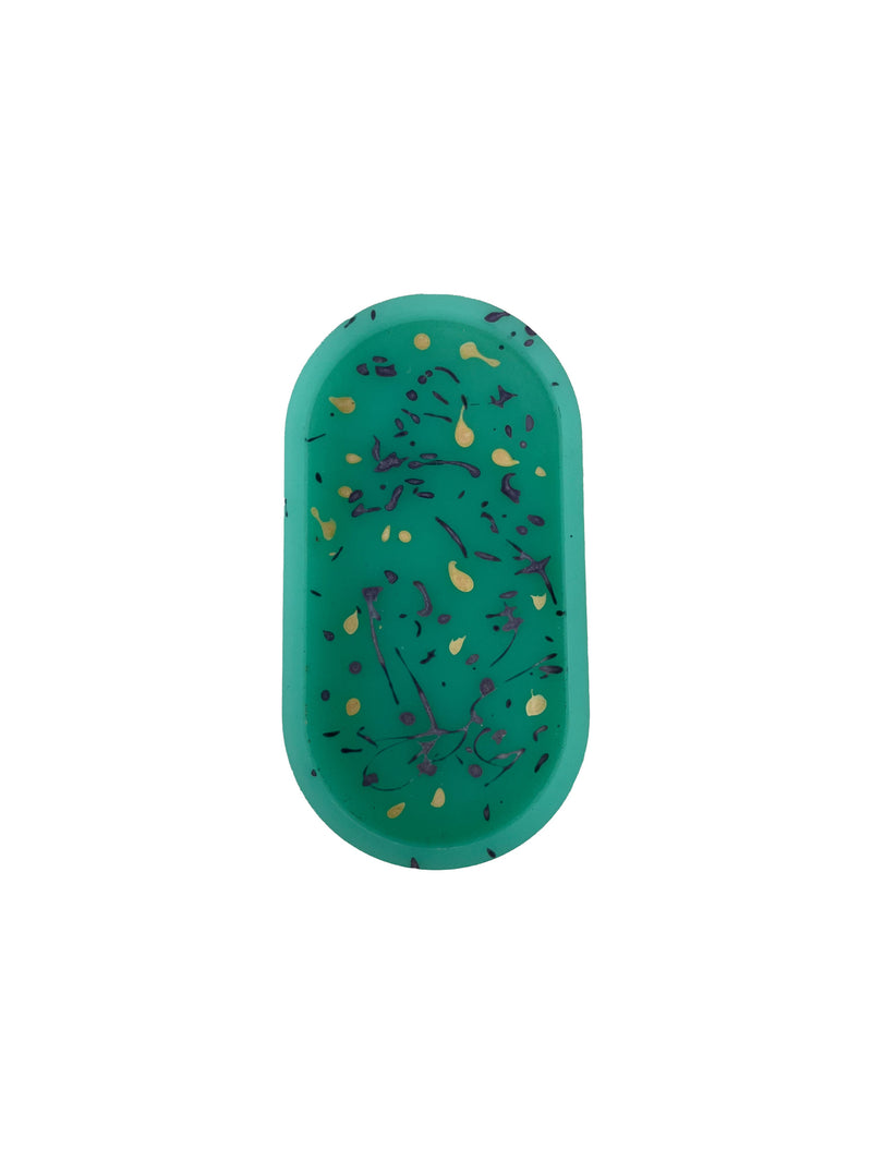 Load image into Gallery viewer, Buy Tinkerings - Teal Splatter Oval Tray| Slimjim India
